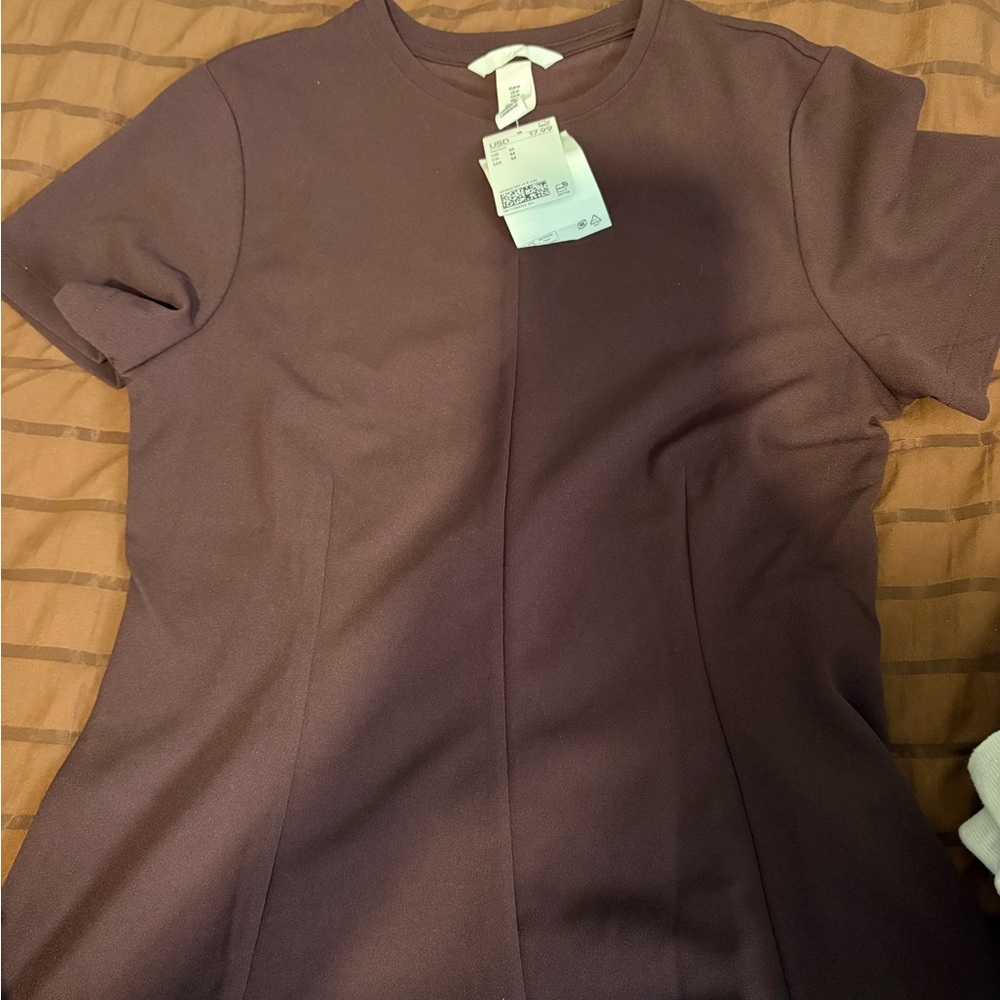 H&M burgundy Short Sleeve Top
